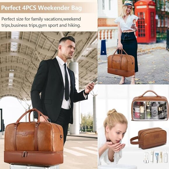 New Wogarl Weekender Bag for Women, Men Large Overnight Bag Travel Duffel Bag. - Picture 2 of 9